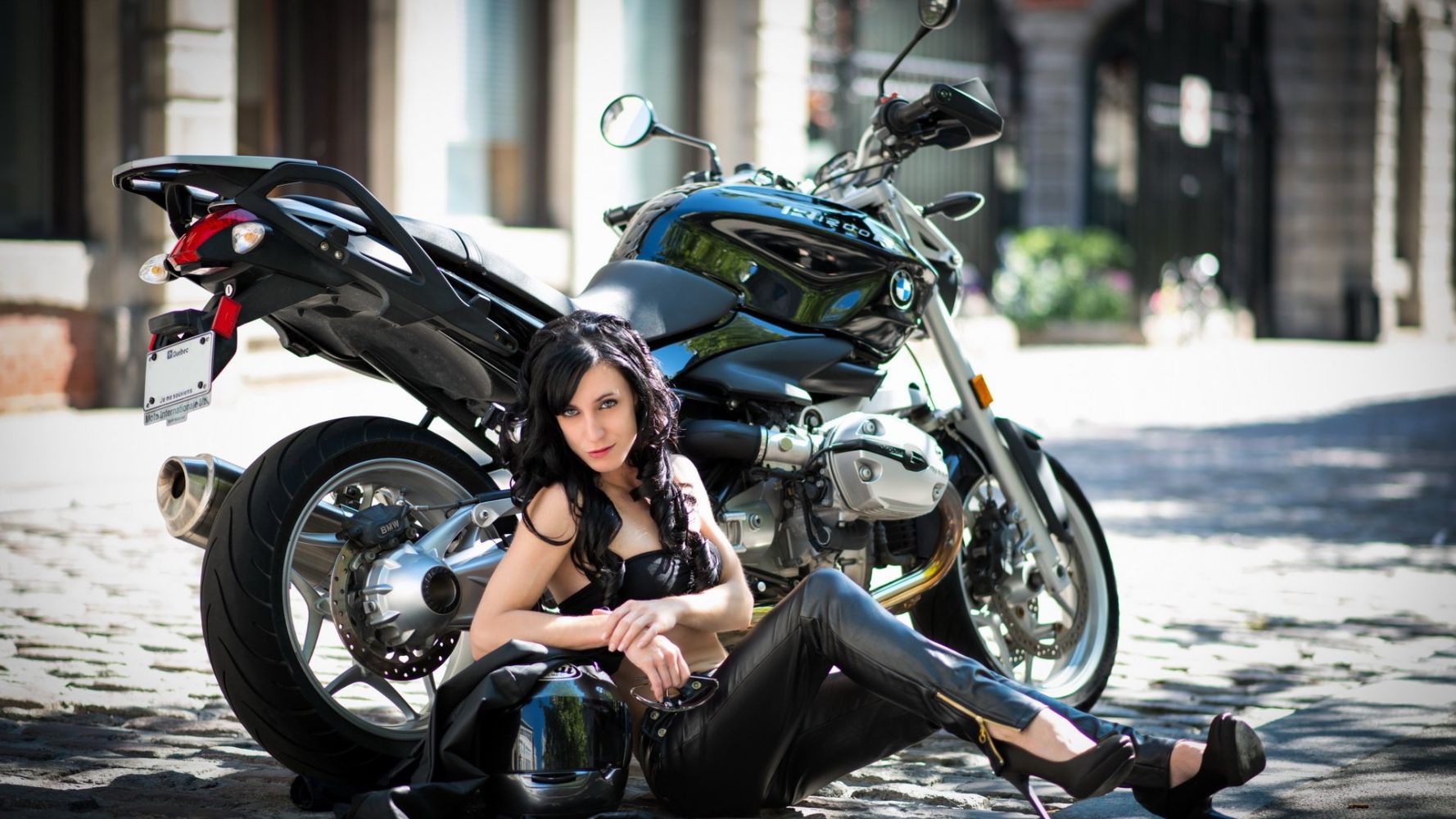 European women on bikes in Qidong